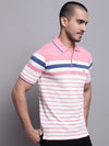 Cantabil Men Pink Polo Neck T-Shirt (7139063857291)