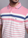 Cantabil Men Pink Polo Neck T-Shirt (7139063857291)