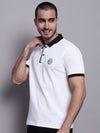 Cantabil Men White Polo Neck T-Shirt (7139066151051)