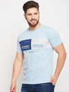 Cantabil Men Sky Blue Round Neck T-Shirt (7135106072715)