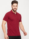 Cantabil Men Maroon Polo T-Shirt (7135099551883)