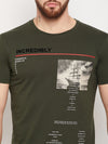 Cantabil Men Olive Round Neck T-Shirt (7135114428555)