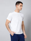 Cantabil Regular Fit Solid Round Neck Half Sleeve White Active Wear T-Shirt for Men