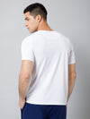 Cantabil Regular Fit Solid Round Neck Half Sleeve White Active Wear T-Shirt for Men