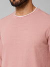 Cantabil Solid Pink Full Sleeves Round Neck Regular Fit Casual Sweatshirt for Mens