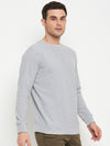 Cantabil Solid Grey Full Sleeves Round Neck Regular Fit Casual Sweatshirt for Men