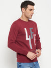 Cantabil Typography Printed Pink Full Sleeves Round Neck Regular Fit Casual Sweatshirt for Men