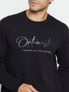 Cantabil Typography Printed Black Full Sleeves Round Neck Regular Fit Casual Sweatshirt for Men