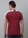 Cantabil Maroon Printed Round Neck Half Sleeve T-shirt For Men