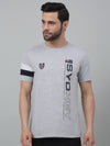 Cantabil Grey Printed Round Neck Half Sleeve T-shirt For Men