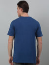 Cantabil Royal Blue Printed Round Neck Half Sleeve T-shirt For Men