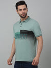Cantabil Aqua Printed Polo Neck Half Sleeve T-shirt For Men