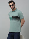 Cantabil Aqua Printed Polo Neck Half Sleeve T-shirt For Men