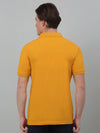 Cantabil Mustard Solid Polo Neck Half Sleeve T-shirt For Men