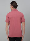 Cantabil Pink Solid Polo Neck Half Sleeve T-shirt For Men