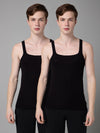 Cantabil Mens Pack of 2 Black Gym Vest