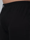Cantabil Solid Non Pleated Regular Fit Mid Rise Black Thermal Bottom For Men
