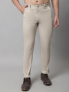 Cantabil Men Beige Cotton Blend Printed Regular Fit Casual Trouser (7071163187339)