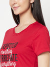 Cantabil Women's Maroon T-Shirts (6822480937099)