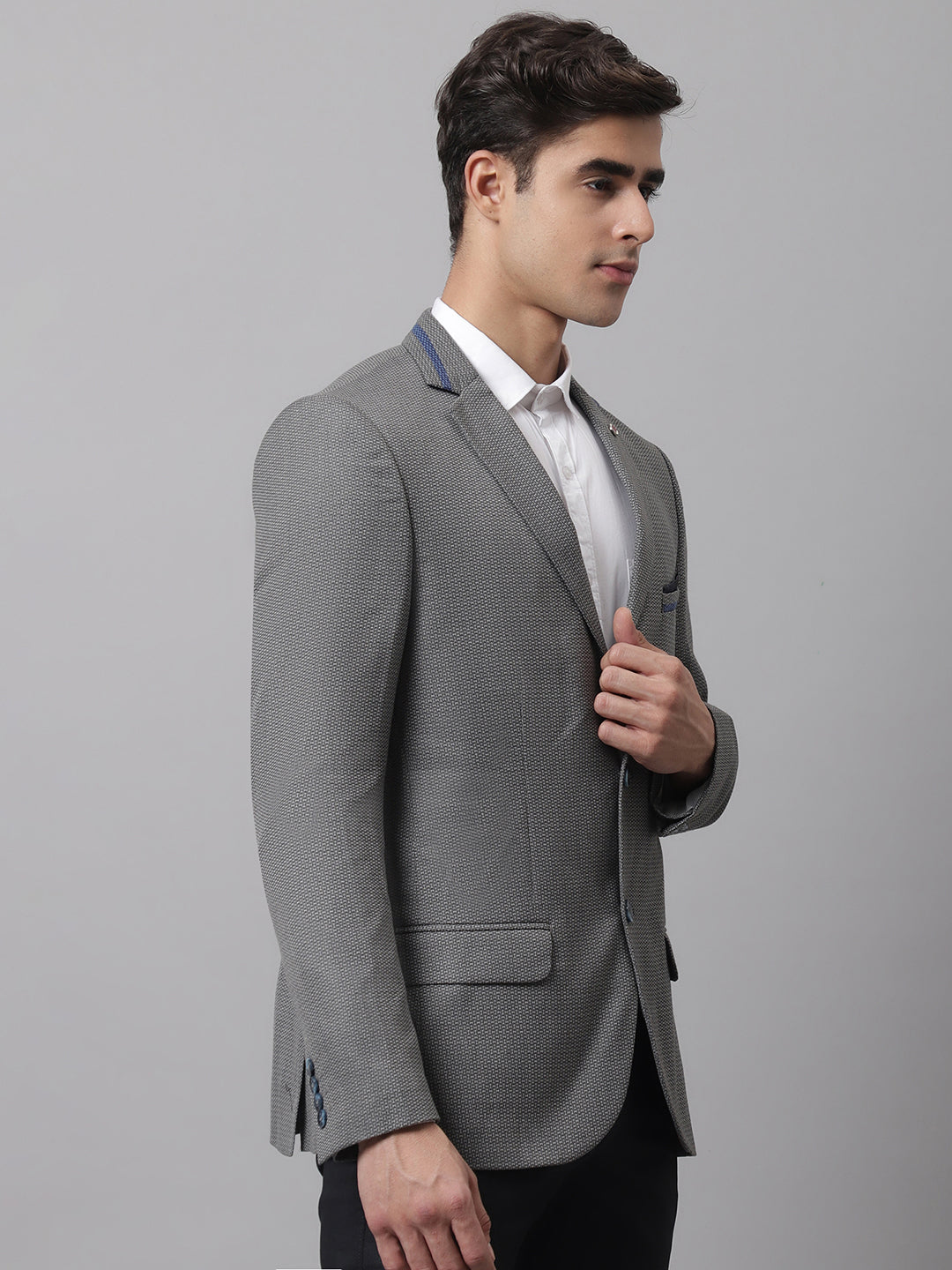 WES Formals Grey Slim-Fit Blazer