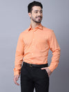 Cantabil Men Orange Cotton Blend Solid Full Sleeves Regular Fit Formal Shirt with Pocket (7053803192459)