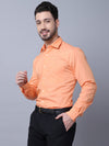 Cantabil Men Orange Cotton Blend Solid Full Sleeves Regular Fit Formal Shirt with Pocket (7053803192459)