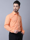 Cantabil Men Orange Cotton Blend Solid Full Sleeves Regular Fit Formal Shirt with Pocket (7053803192459)