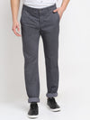 Cantabil Men Grey Cotton Blend Checkered Regular Fit Casual Trouser (6729635659915)