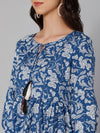 Cantabil Women Blue Print Dress (7031703699595)
