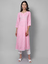 Cantabil Women Pink Kurti Plazzo Set (7033536872587)