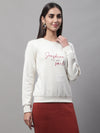 Cantabil Women Ecru Melange Sweatshirt (7083928060043)