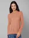 Cantabil Women Peach Sweater (7025779507339)