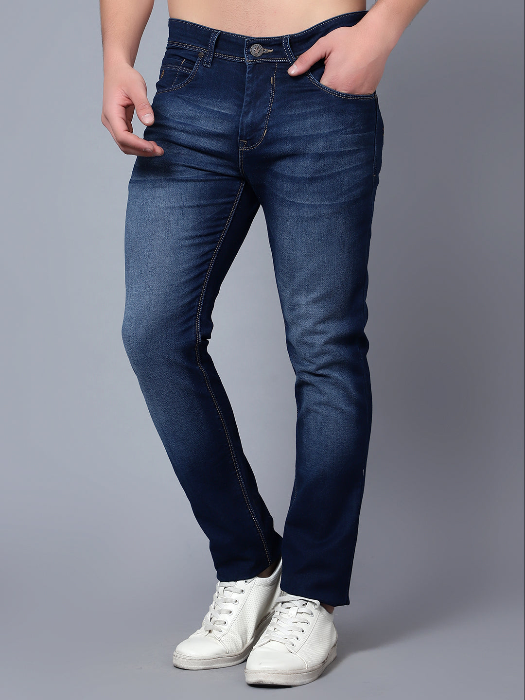 Cantabil Men Dark Mercerised Jeans