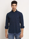 Cantabil Men Cotton Printed Navy Blue Full Sleeve Casual Shirt for Men with Pocket (6713284231307)