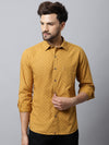 Cantabil Men Cotton Printed Full Sleeve Mustard Casual Shirt for Men with Pocket (7048380842123)