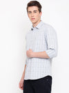 Cantabil Cotton Checkered Grey Full Sleeve Casual Shirt for Men with Pocket (7067724021899)