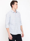 Cantabil Cotton Checkered Grey Full Sleeve Casual Shirt for Men with Pocket (7067724021899)