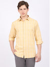 Cantabil Cotton Checkered Mustard Full Sleeve Casual Shirt for Men with Pocket (6865454825611)