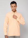 Cantabil Cotton Self Design Orange Full Sleeve Casual Shirt for Men with Pocket (7113361948811)
