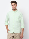 Cantabil Cotton Self Design Light Green Full Sleeve Casual Shirt for Men with Pocket (6928038068363)