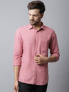 Cantabil Cotton Blend Solid Mauve Full Sleeve Casual Shirt for Men with Pocket (7048866922635)