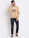 Cantabil Men Light Brown Printed Sweatshirt (6699414388875)