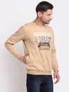 Cantabil Men Light Brown Printed Sweatshirt (6699414388875)