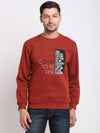 Cantabil Men Rust Printed Sweatshirt (6699411210379)