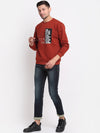 Cantabil Men Rust Printed Sweatshirt (6699411210379)