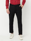 Cantabil Men Black Cotton Blend Solid Regular Fit Casual Trouser (6816275366027)