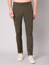 Cantabil Men Olive Cotton Blend Printed Regular Fit Casual Trouser (7048959262859)