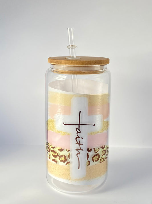 Fueled by Iced Coffee & Anxiety Glass Can Cold Drink Cup w/Bamboo Lid –  Makayla Rose Creations Inc.