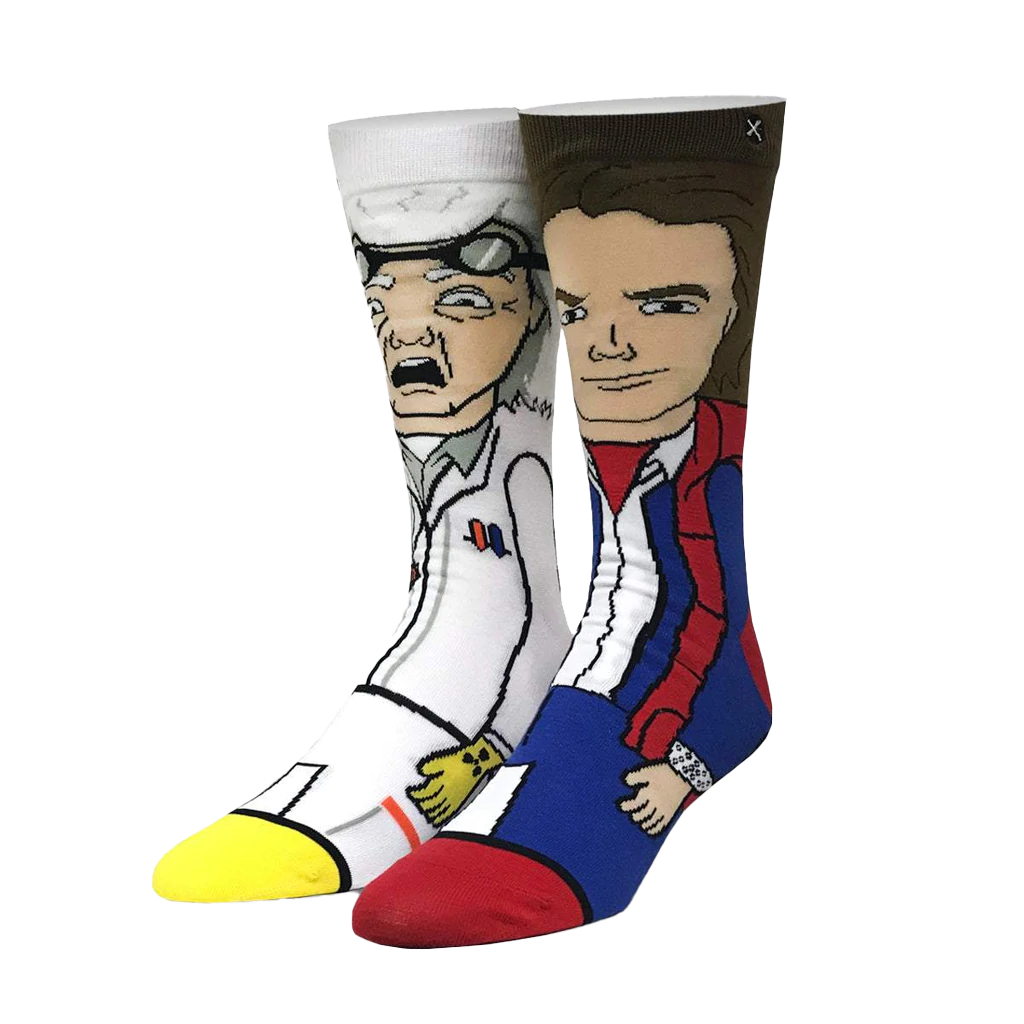Back to the Future - Doc &amp; Marty Mix Match 360 Knit Socks