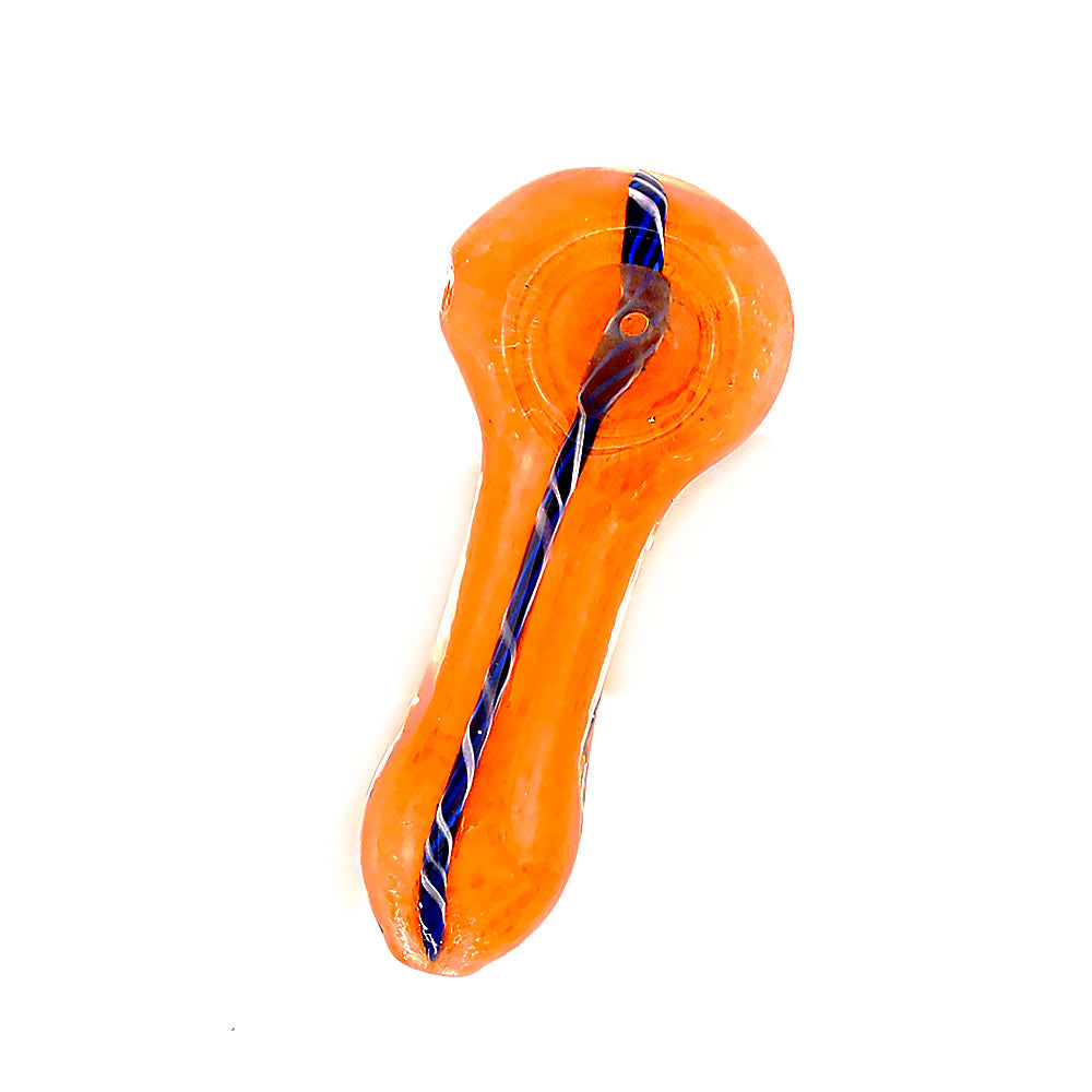 ZONG Hand Blown Glass Tobacco Pipe-US Made, Orange Dichro Swirl